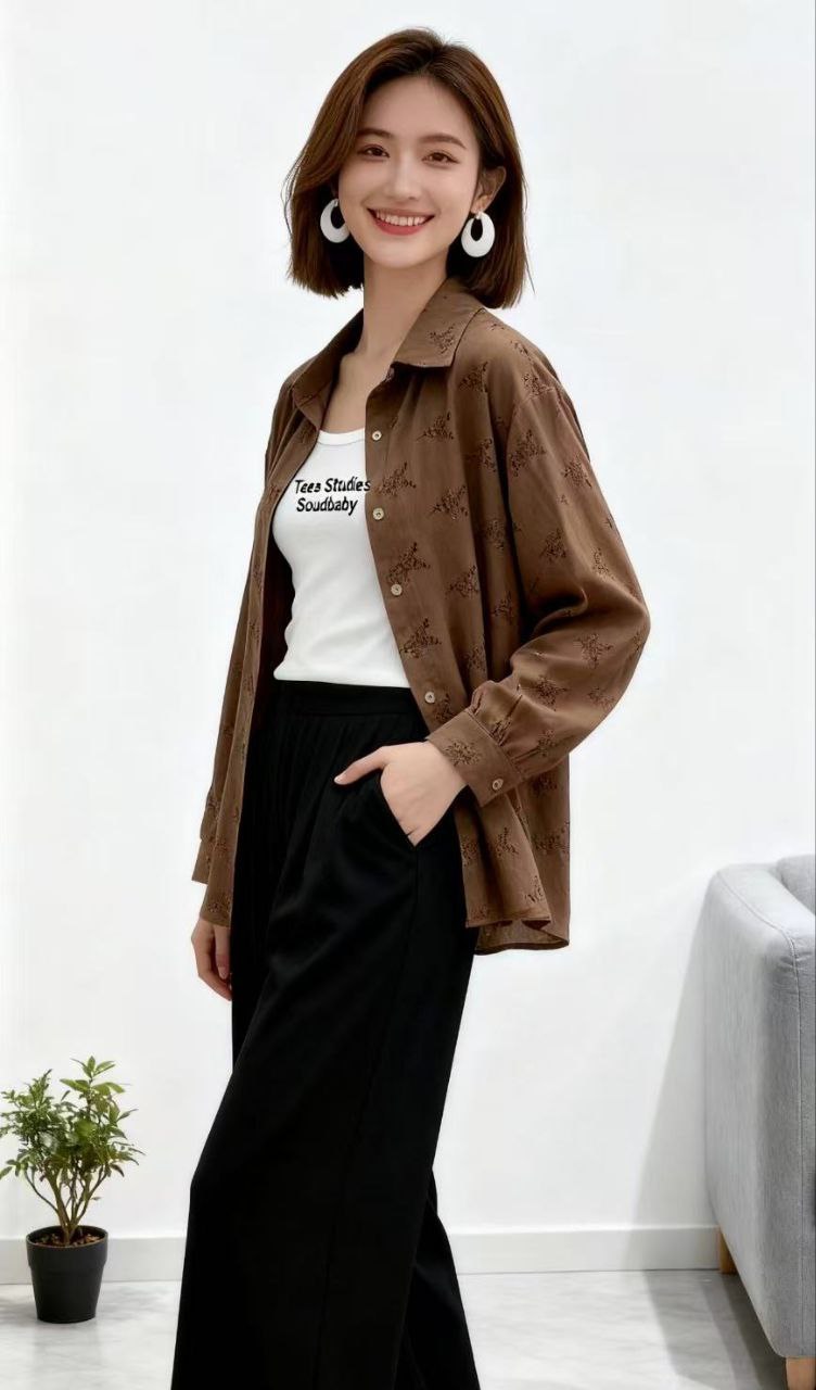 شومیز مجلسی گلدار نخی زنانه کد 419340