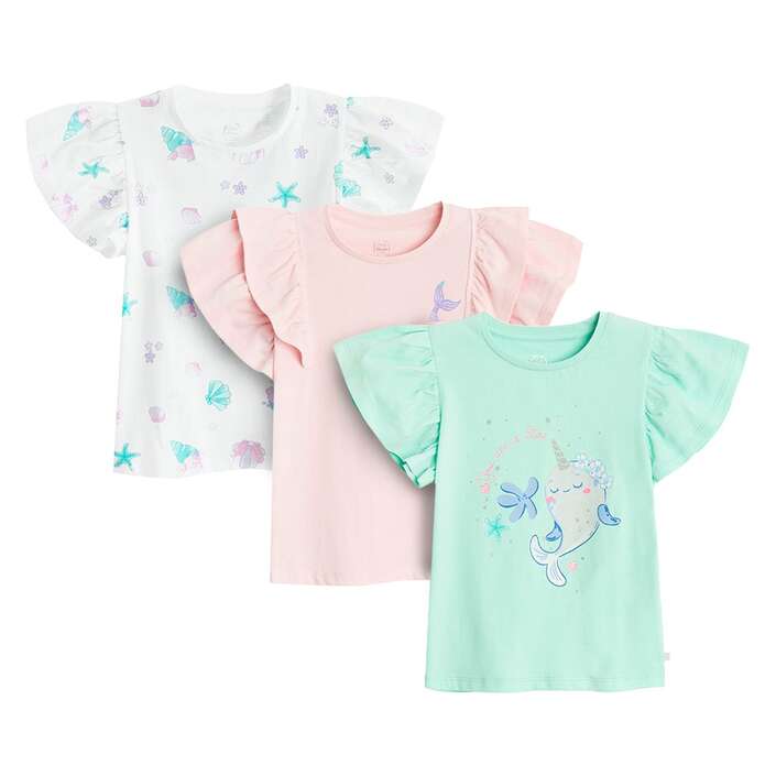 تی شرت دخترانه 30542 سایز 4 تا 8 سال کد 3 مارک COOL CLUB