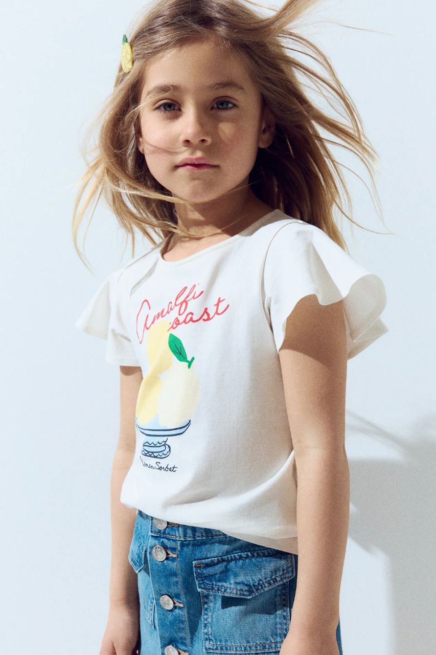 تی شرت دخترانه 30724 سایز 1.5 تا 12 سال مارک H&M