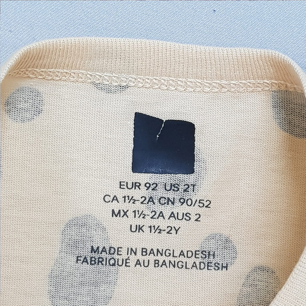 تی شرت دخترانه 30854 سایز 1.5 تا 10 سال مارک H&M