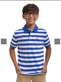 تی شرت یقه دار پسرانه 31057 سایز 4 تا 18 سال مارک US POLO ASSN