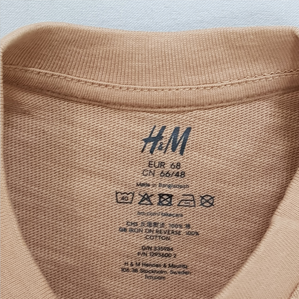 تی شرت دخترانه 31023 سایز 4 ماه تا 3 سال کد 6 مارک H&M