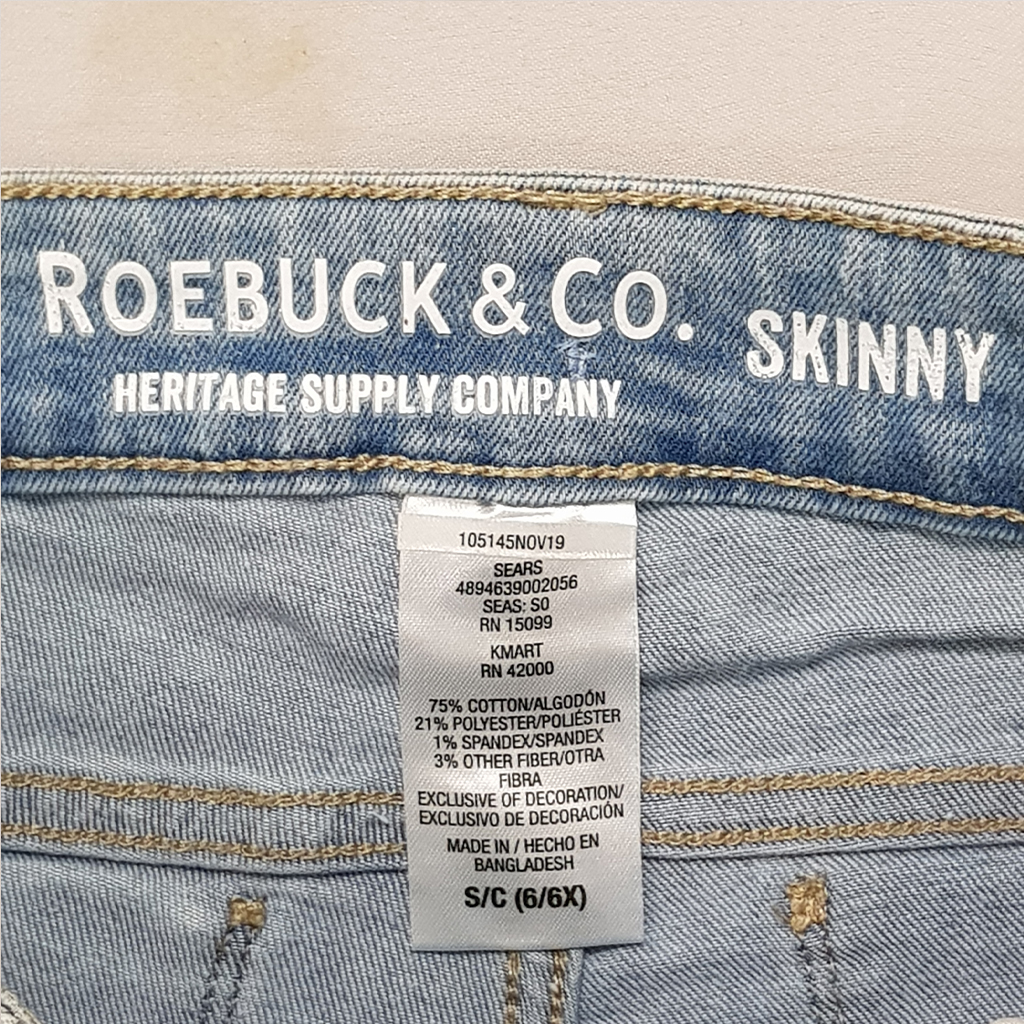 شلوار جینز دخترانه 31132 سایز 6 تا 20 سال مارک Roebuck&Co