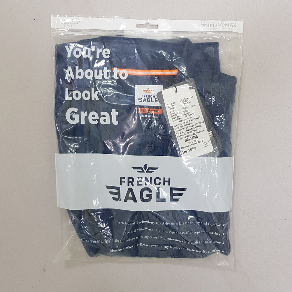 تی شرت یقه دار مردانه 31241 کد 2 مارک FRENCH EAGLE
