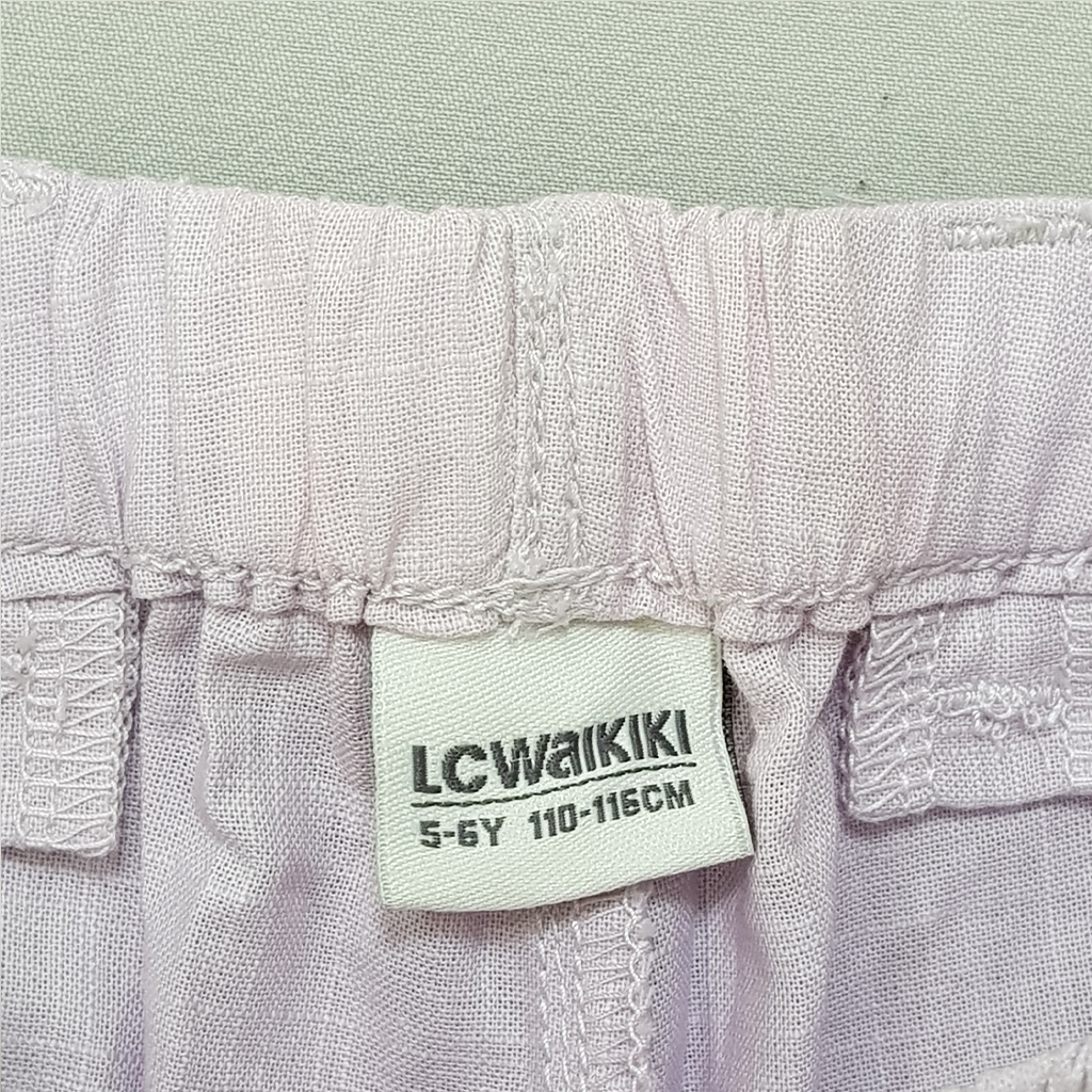 شلوار کتان دخترانه 31198 سایز 5 تا 13 سال کد 1 مارک LC WAIKIKI
