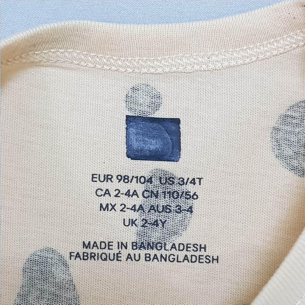 تی شرت دخترانه 31296 سایز 3 تا 10 سال کد 5 مارک H&M