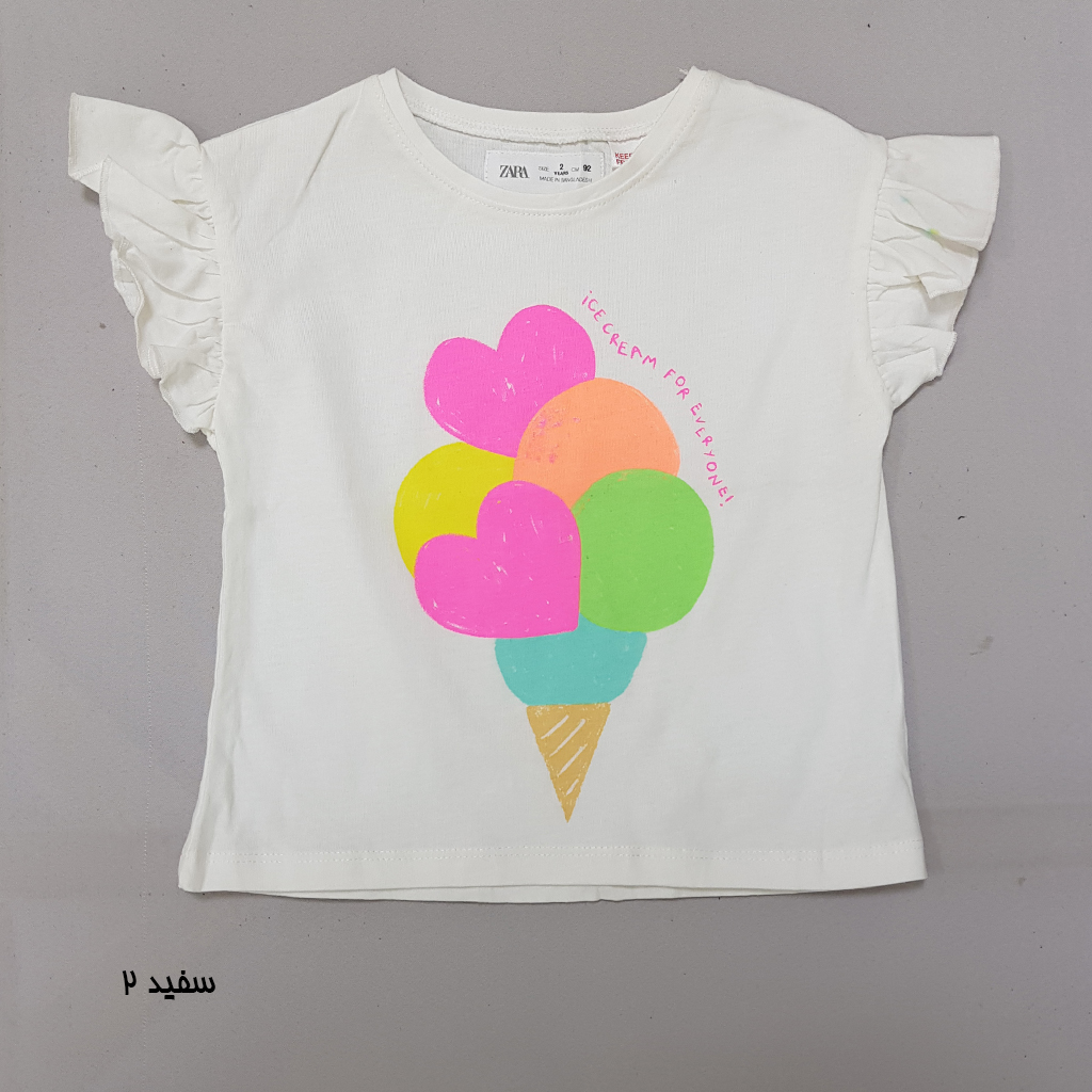 تی شرت دخترانه 31365 سایز 1 تا 6 سال مارک ZARA