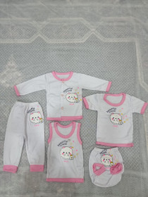 ست 5 تکه نوزادی دخترانه 555 سایز 2 ماه کد 9