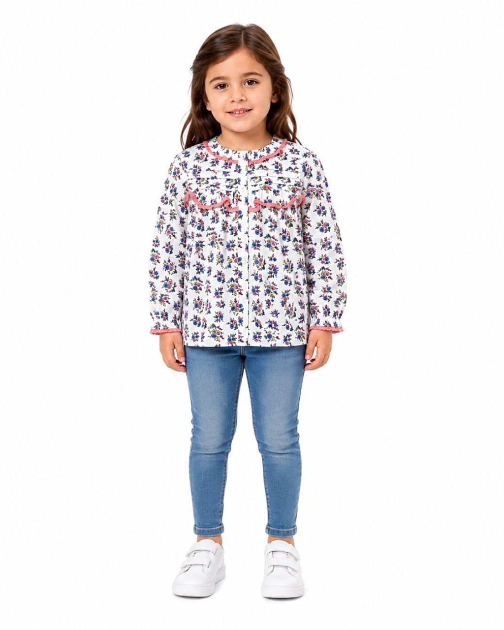 شومیز دخترانه 31503 سایز 3 تا 14 سال کد 5 مارک Mini Boden