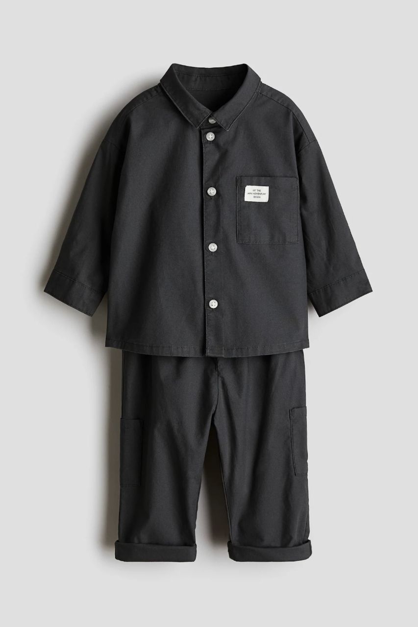 ست پیراهن و شلوار پسرانه 31737 سایز 9 ماه تا 6 سال مارک H&M