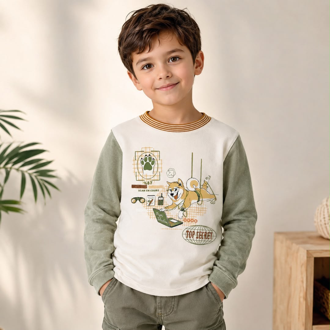 بلوز مخمل پسرانه 31727 سایز 3 تا 7 سال مارک Sergent Major