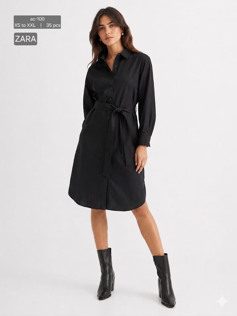 پیراهن بلند زنانه 31853 سایز 36 تا 46 مارک ZARA