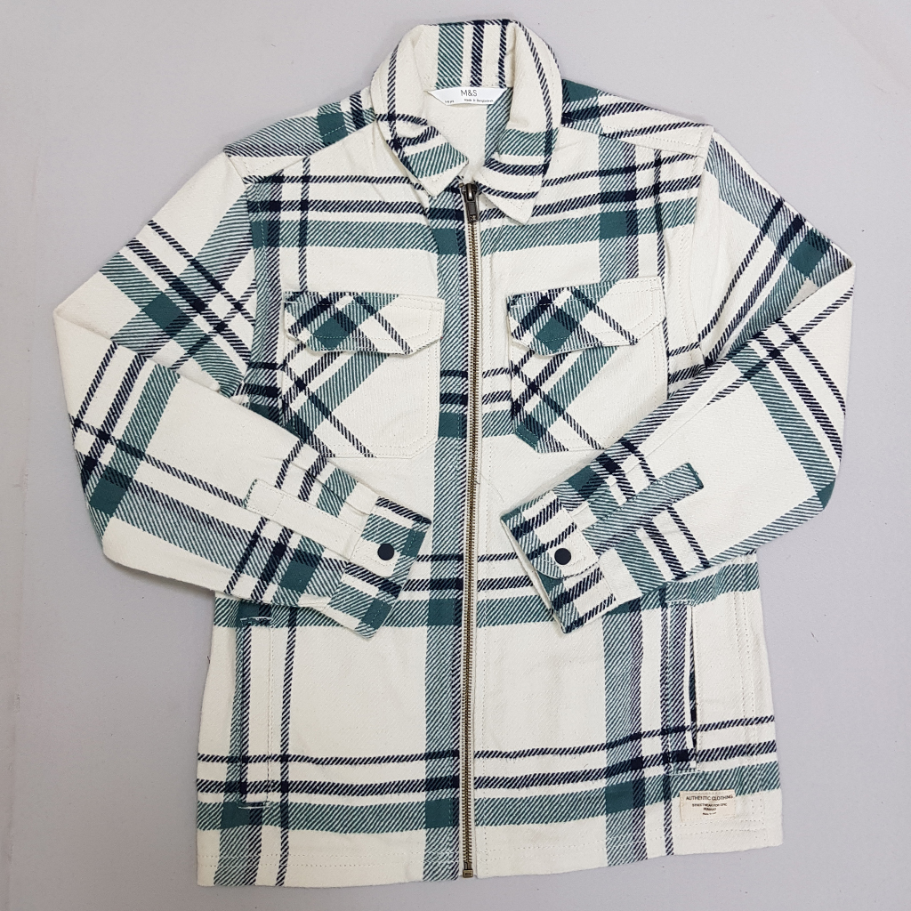 پیراهن گرم زیپ دار پسرانه 32048 سایز 7 تا 16 سال مارک M&S