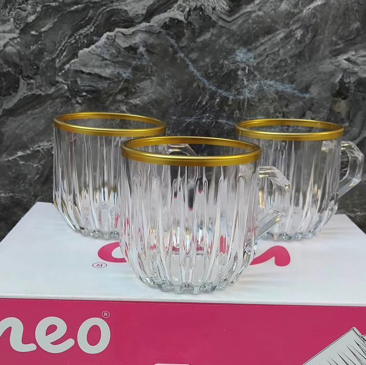 فنجان بلور گیگا لب طلا 6 عددی کد802361