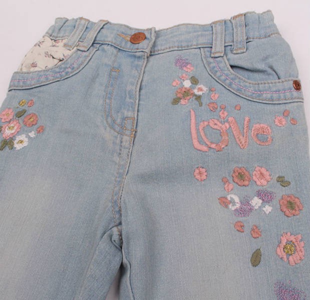 شلوار جینز دخترانه 110291 سایز 1.5 تا 4 سال 
