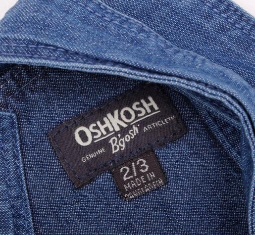 پیشبندار سارافونی جینز 11601 سایز 2 تا 8 سال مارک OSHKOSH