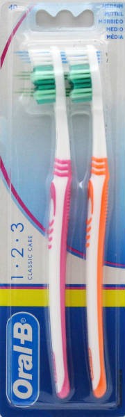 مسواک 2 عددی Oral-B 1.2.3 CLASSIC CARE کد 14182 (viva)