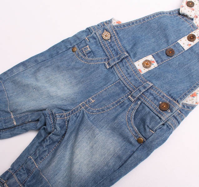 پیشبندار جینز دخترانه 110724 سایز 3 تا 24 ماه مارک F&F