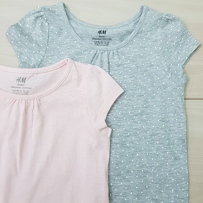 تی شرت دخترانه 20348 سایز 1.5 تا 10 سال مارک H&M