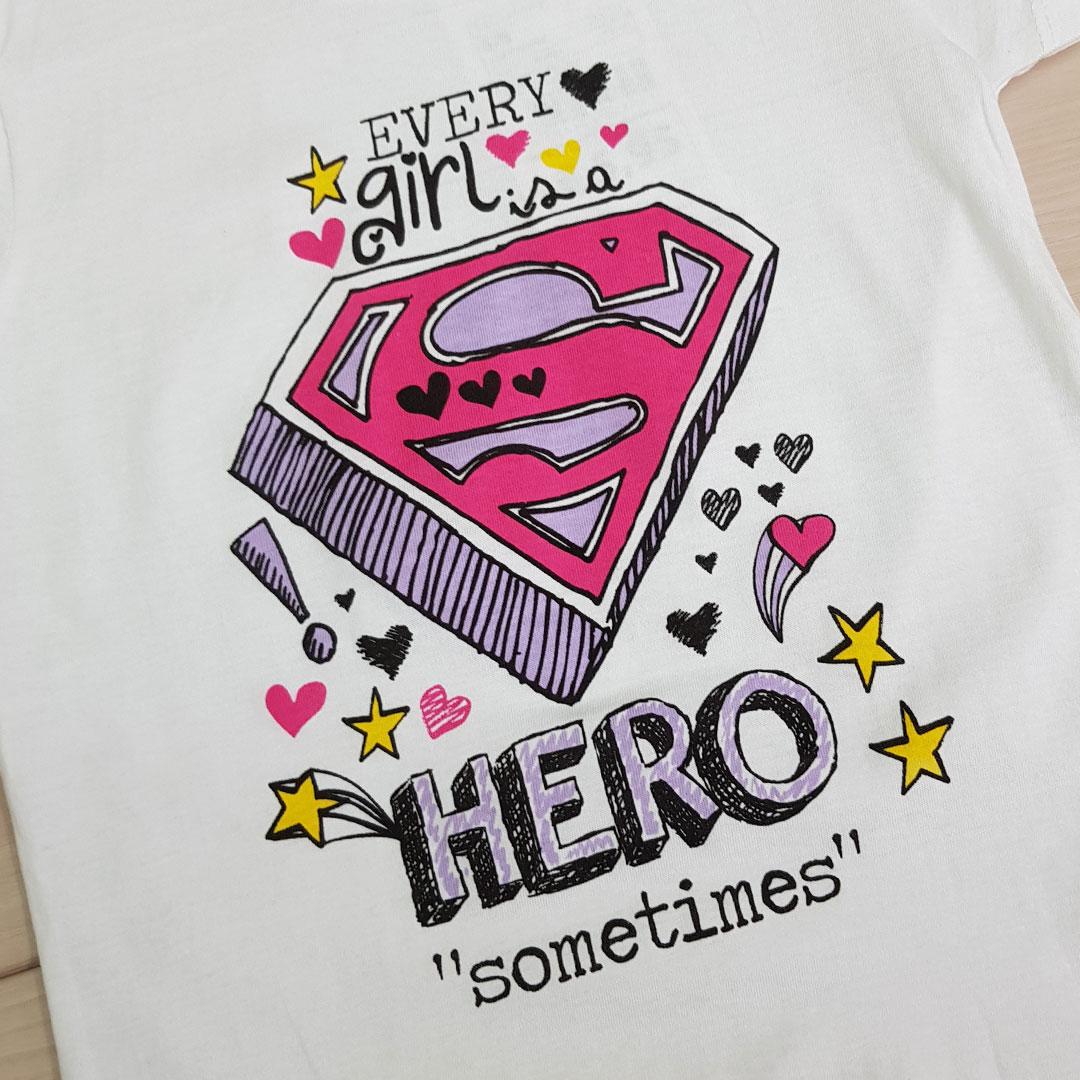 تی شرت دخترانه 21247 سایز 3 تا 10 سال مارک SUPER HERO