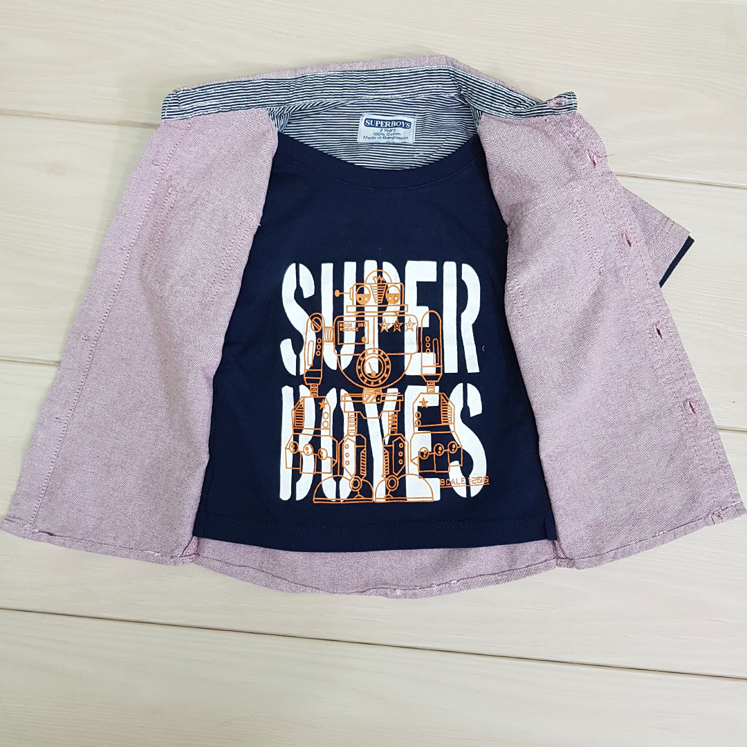 پیراهن پسرانه 21257 سایز 2 تا 8 سال مارک super boys