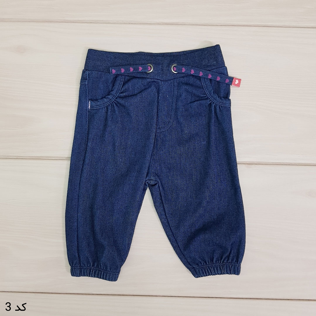 شلوار جینز دخترانه 21289 سایز بدوتولد تا 12 ماه مارک ME TOO
