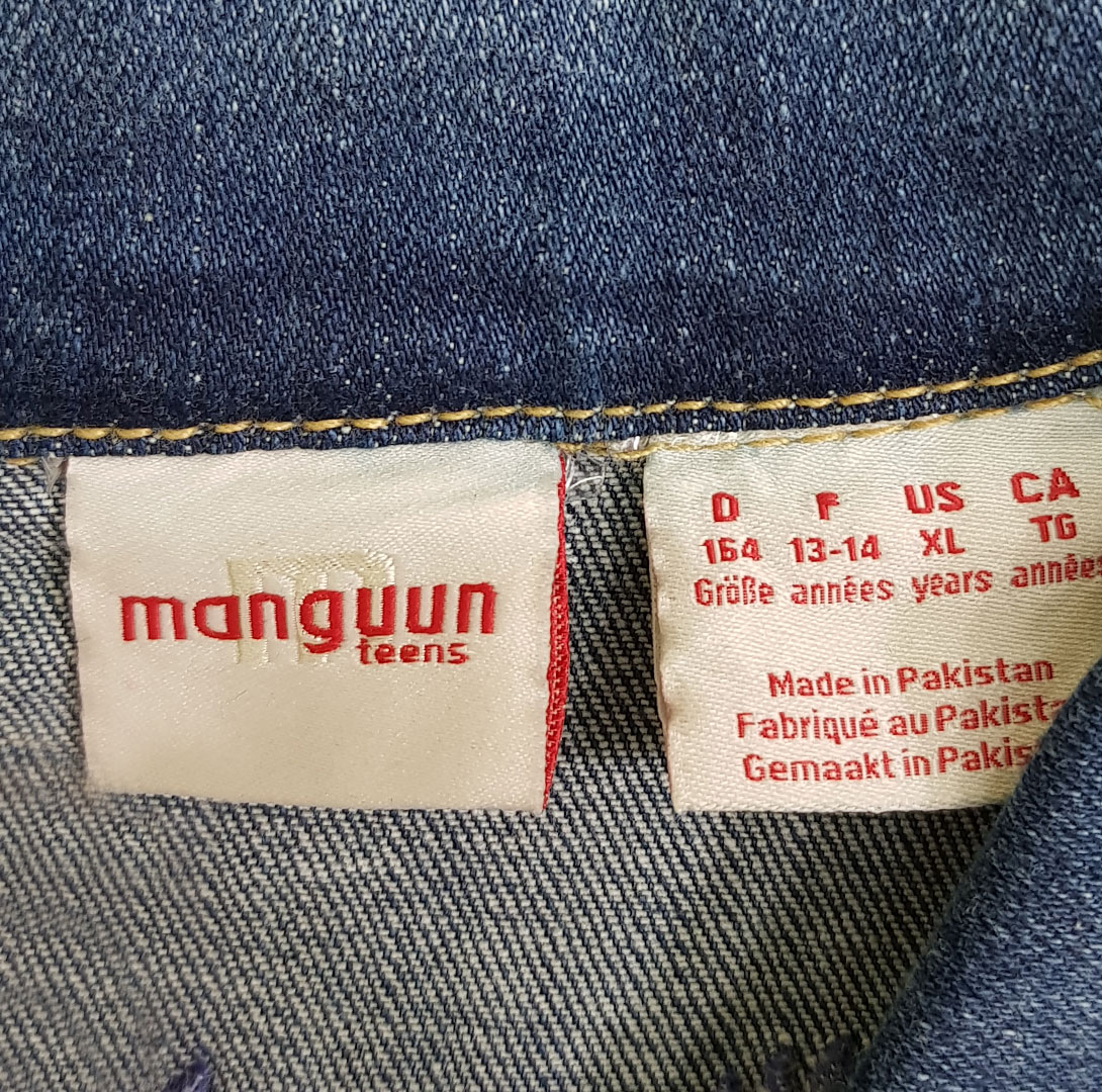 ژاکت جینز دخترانه 22267 سایز 7 تا 16 سال مارک MANGUUN