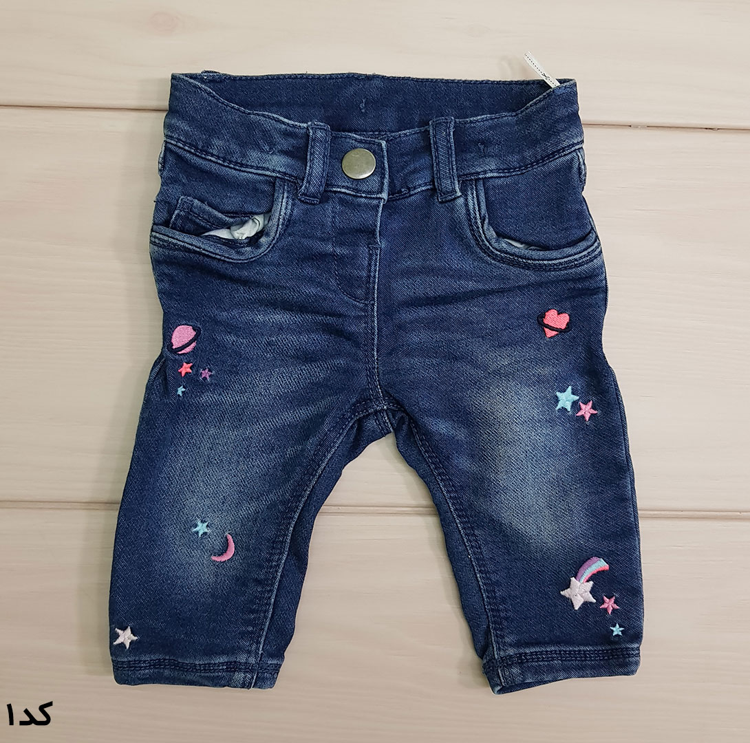 شلوار جینز دخترانه 22314 سایز 3 ماه تا 2 سال مارک BABY CLUB