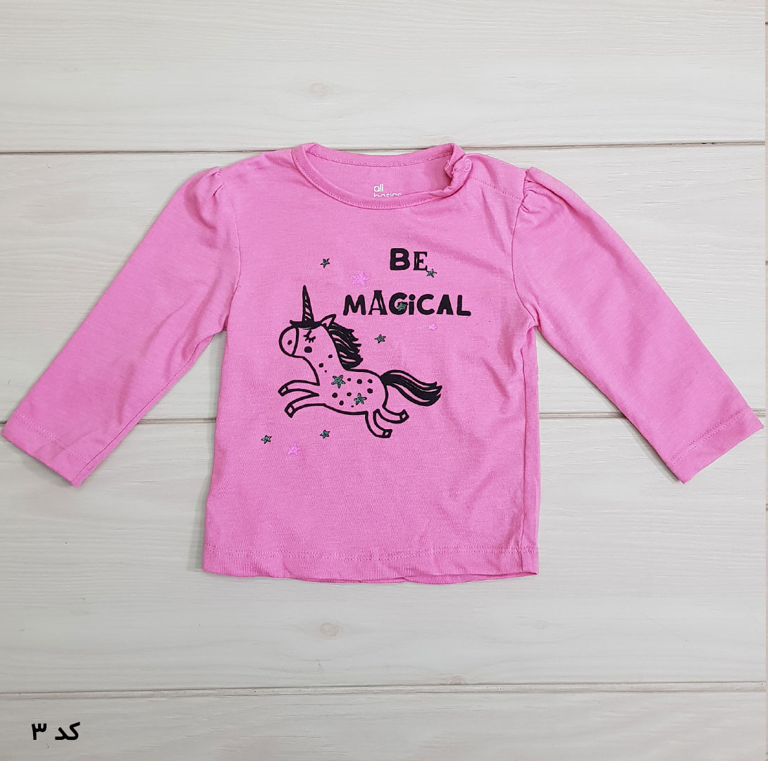 بلوز دخترانه 22598 سایز 6 ماه تا 4 سال مارک ALL BASICS