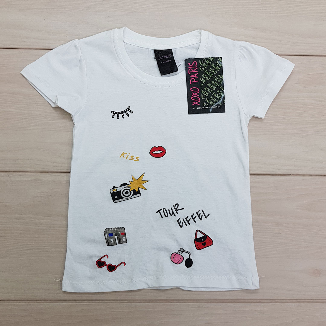 تی شرت دخترانه 24261 سایز 2 تا 12 سال مارک XOXO PARIS