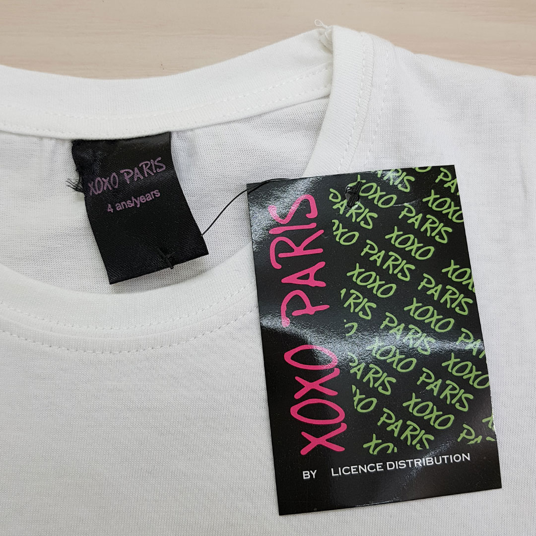 تی شرت دخترانه 24261 سایز 2 تا 12 سال مارک XOXO PARIS