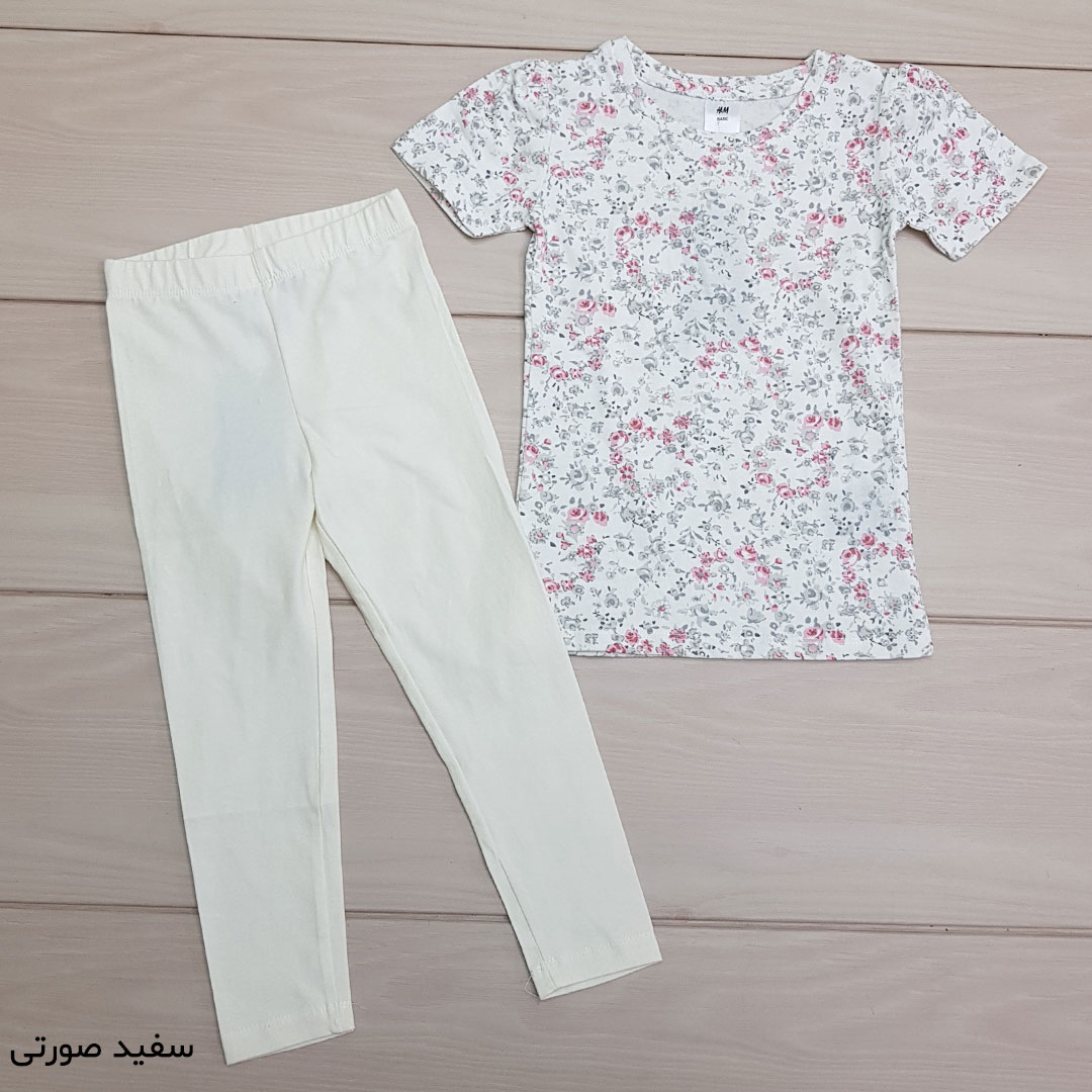 ست دخترانه 24208 سایز 2 تا 8 سال مارک H&M