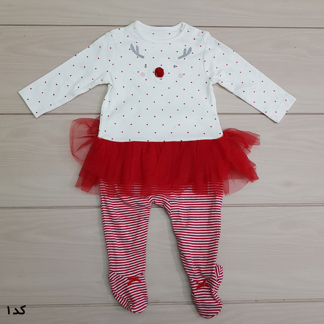 سرهمی جورابدار دخترانه 24296 سایز 1 تا 24 ماه مارک Mothercare