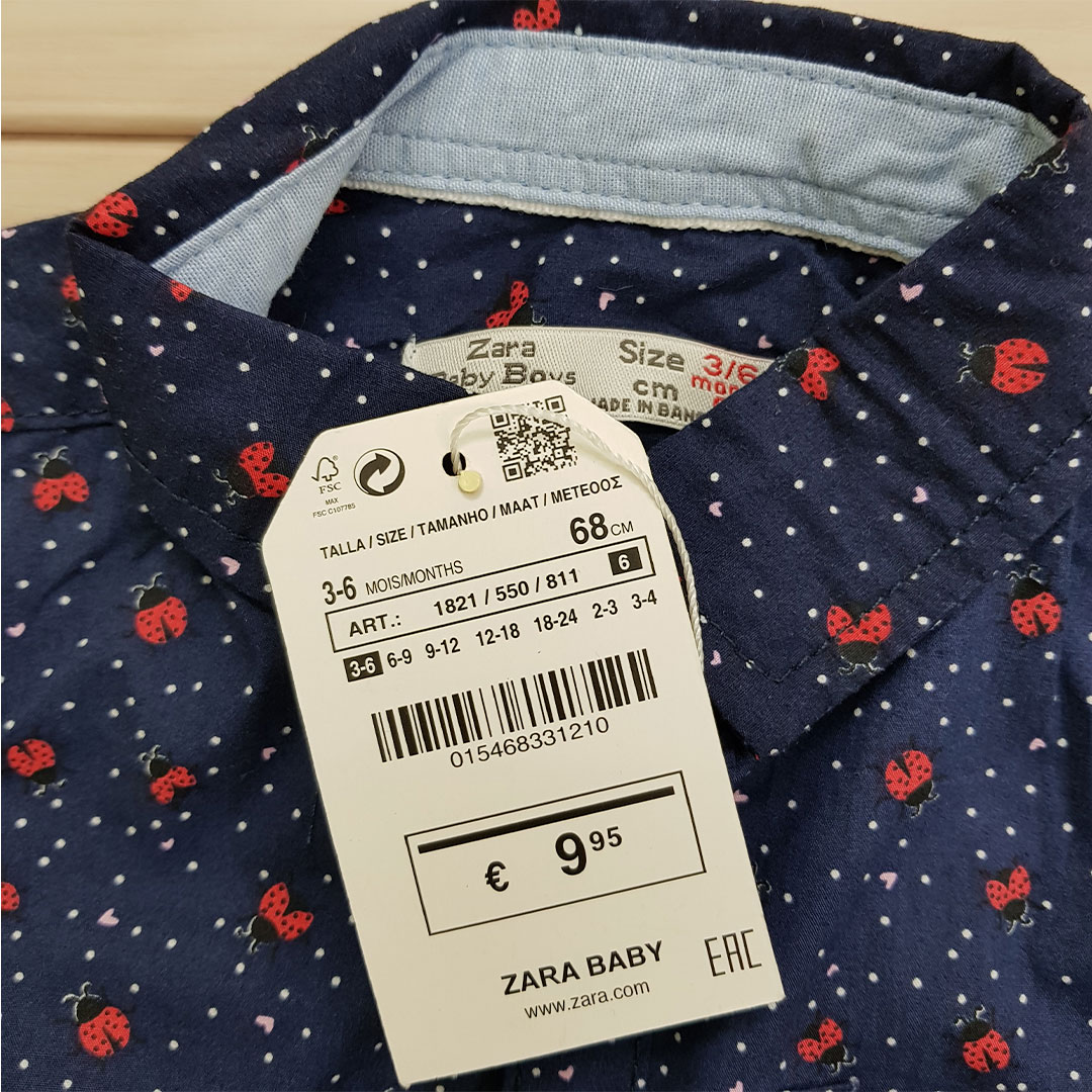 پیراهن پسرانه 24358 سایز 3 ماه تا 4 سال مارک ZARA