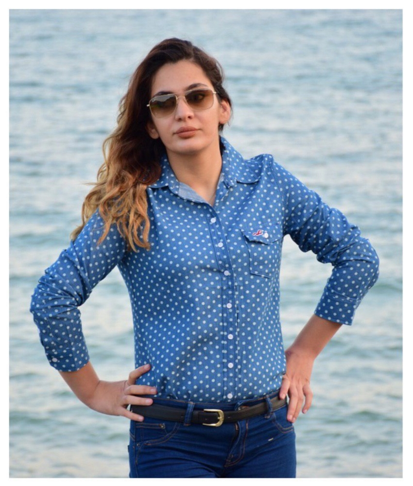 شومیز جینز زنانه 404456 مارک HOLLISTER