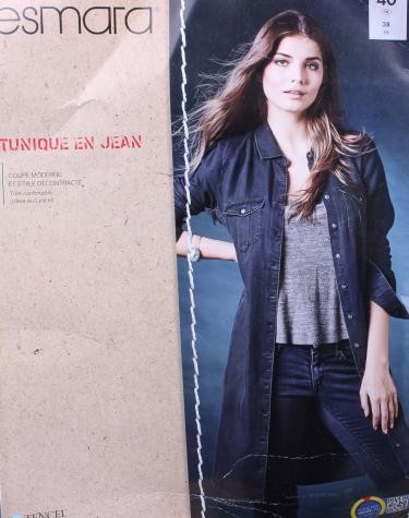 مانتو جینز کاغذی زنانه 10681 سایز 36 تا 46 مارک ESMARA