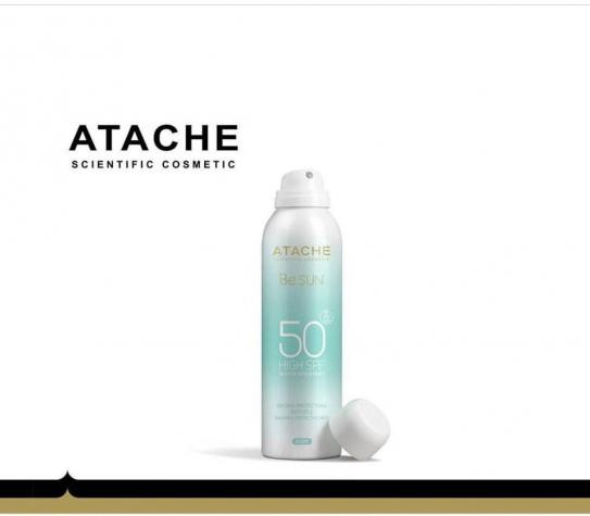 اسپری نامرئی و ضد آب بی سان SPF 50 محافظت نامرئی و روغنی از پوست بدن ATACHE کد90552