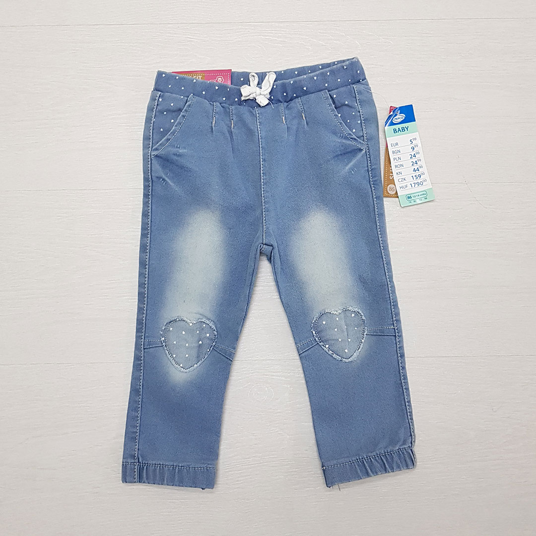 شلوار جینز دخترانه 26127 سایز 9 ماه تا 3 سال مارک PEPCO