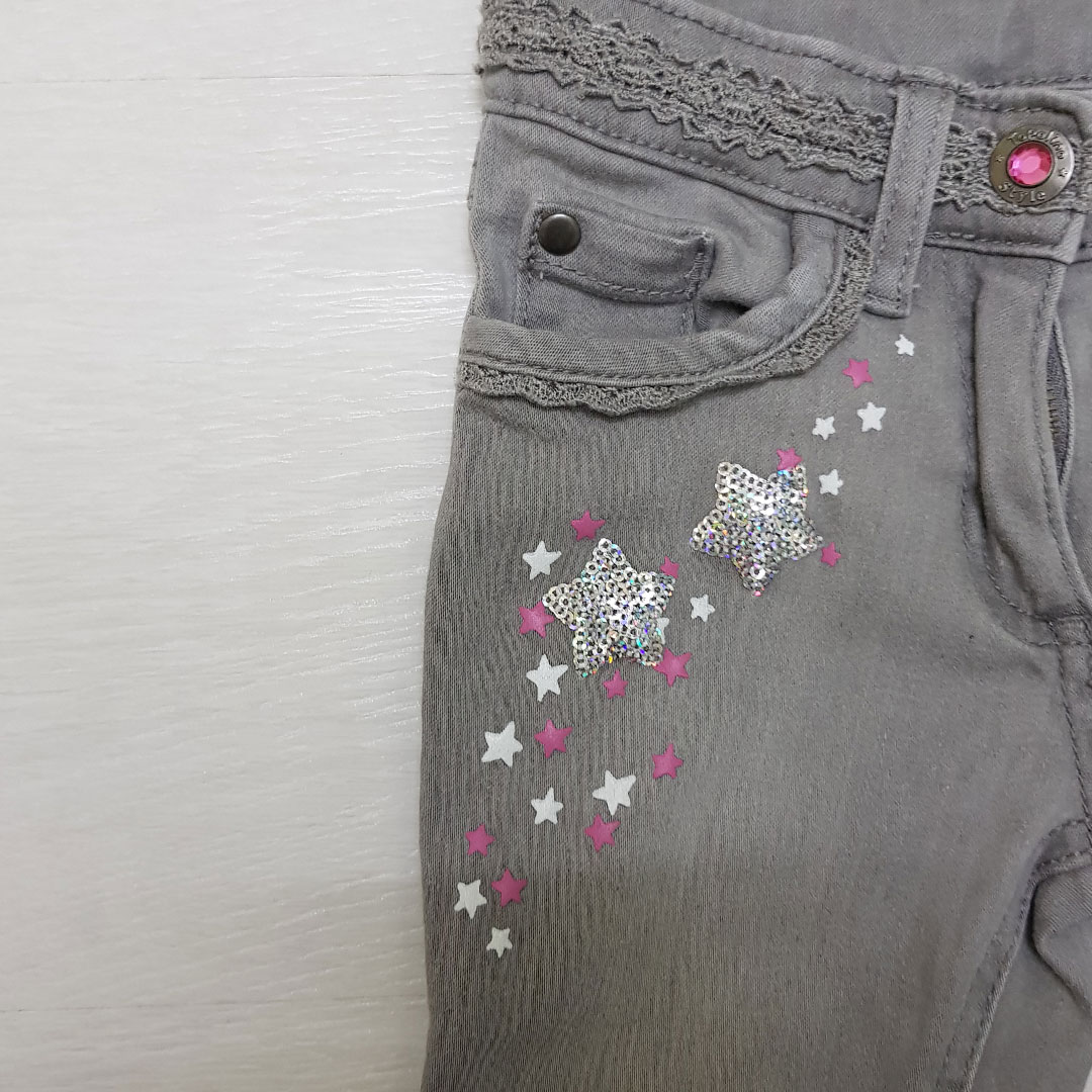 شلوار جینز دخترانه 26576 سایز 3 تا 8 سال مارک TOPO LINO