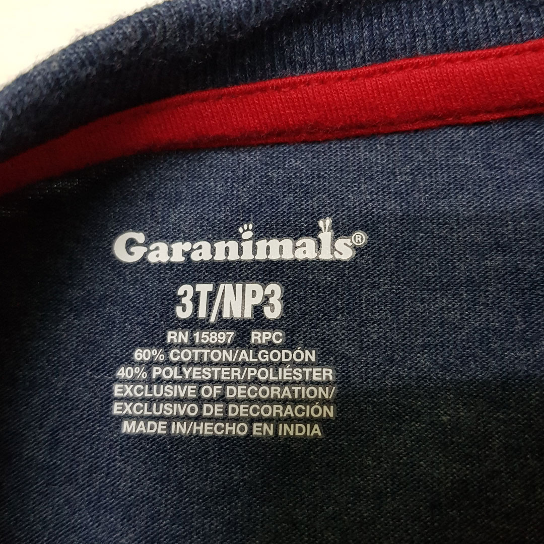 تی شرت پسرانه 26746 سایز 2 تا 5 سال مارک GARANIMALS