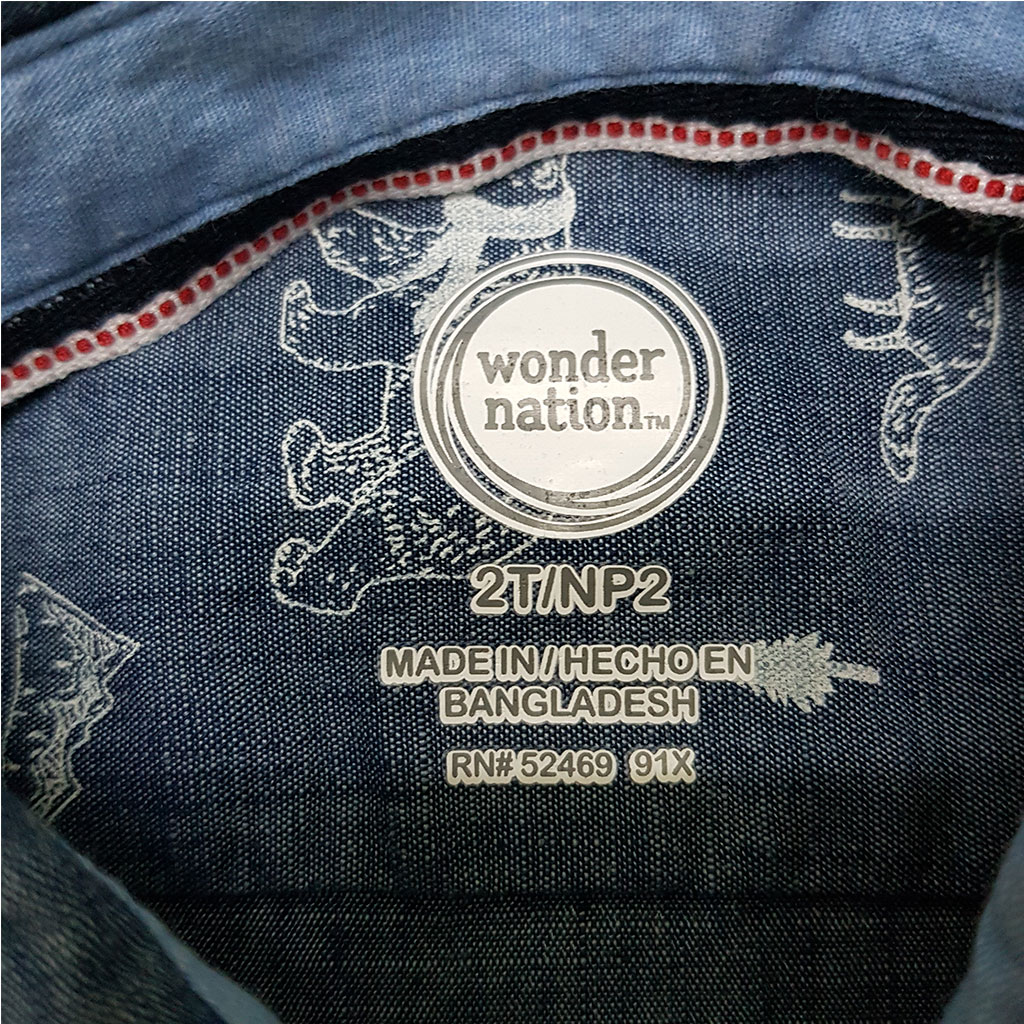 پیراهن پسرانه 27404 سایز 2 تا 5 سال مارک WONDER NATION