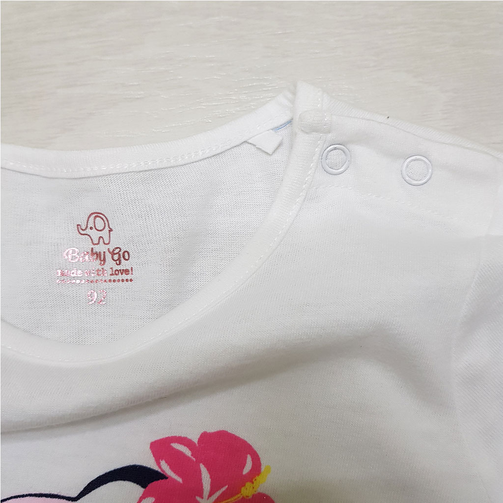 تی شرت دخترانه 27470 سایز 9 ماه تا 2 سال مارک BABY GO