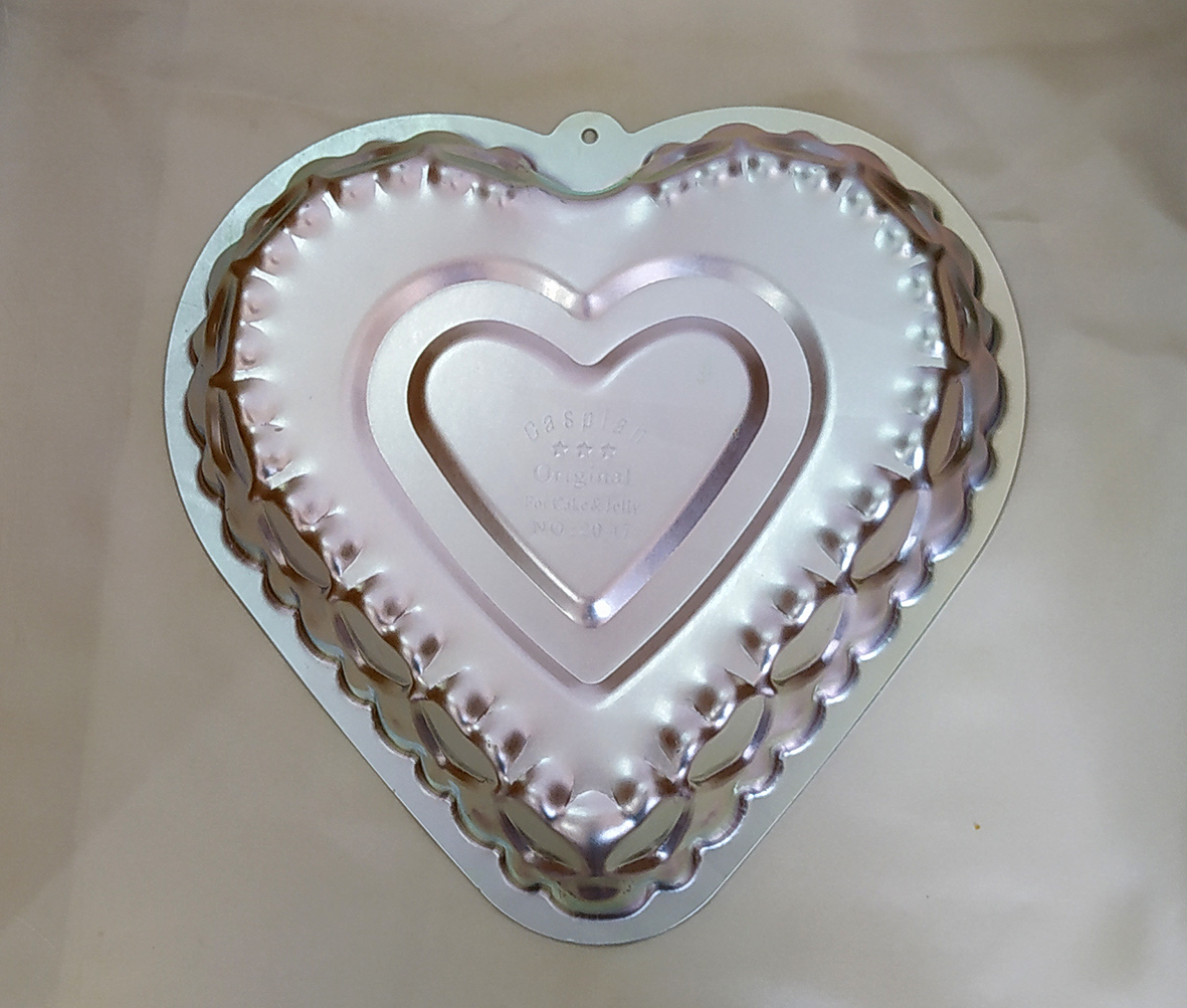 قالب کیک آلمنیوم طرح قلب بزرگ طرح دو کد 220378