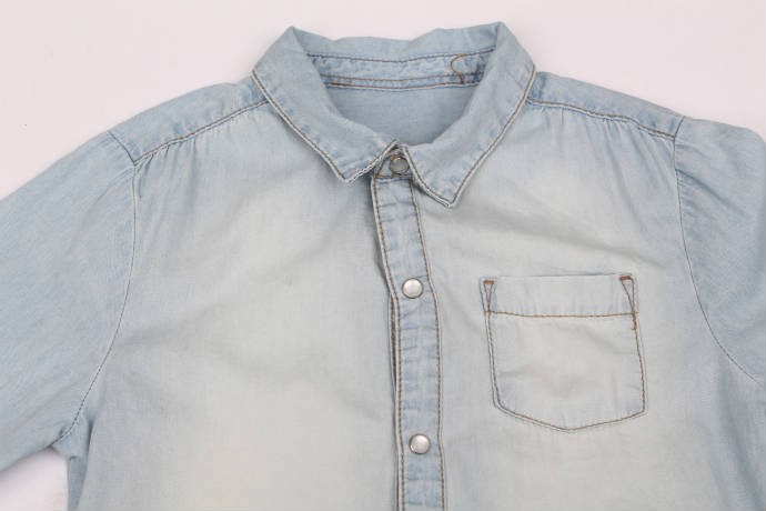 پیراهن جینز کاغذی دخترانه 16650 سایز 2 تا 14 سال مارک TAO   *