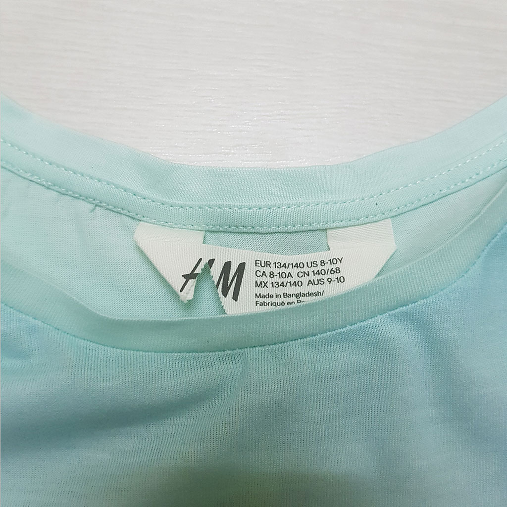 تی شرت دخترانه 27743 سایز 9 تا 14 سال کد 5 مارک H&M