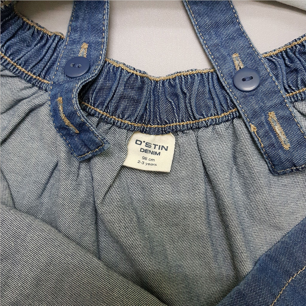 پیشبندار سارافونی دخترانه 27936 سایز 2 تا 7 سال کد 2 مارک OSTIN DENIM