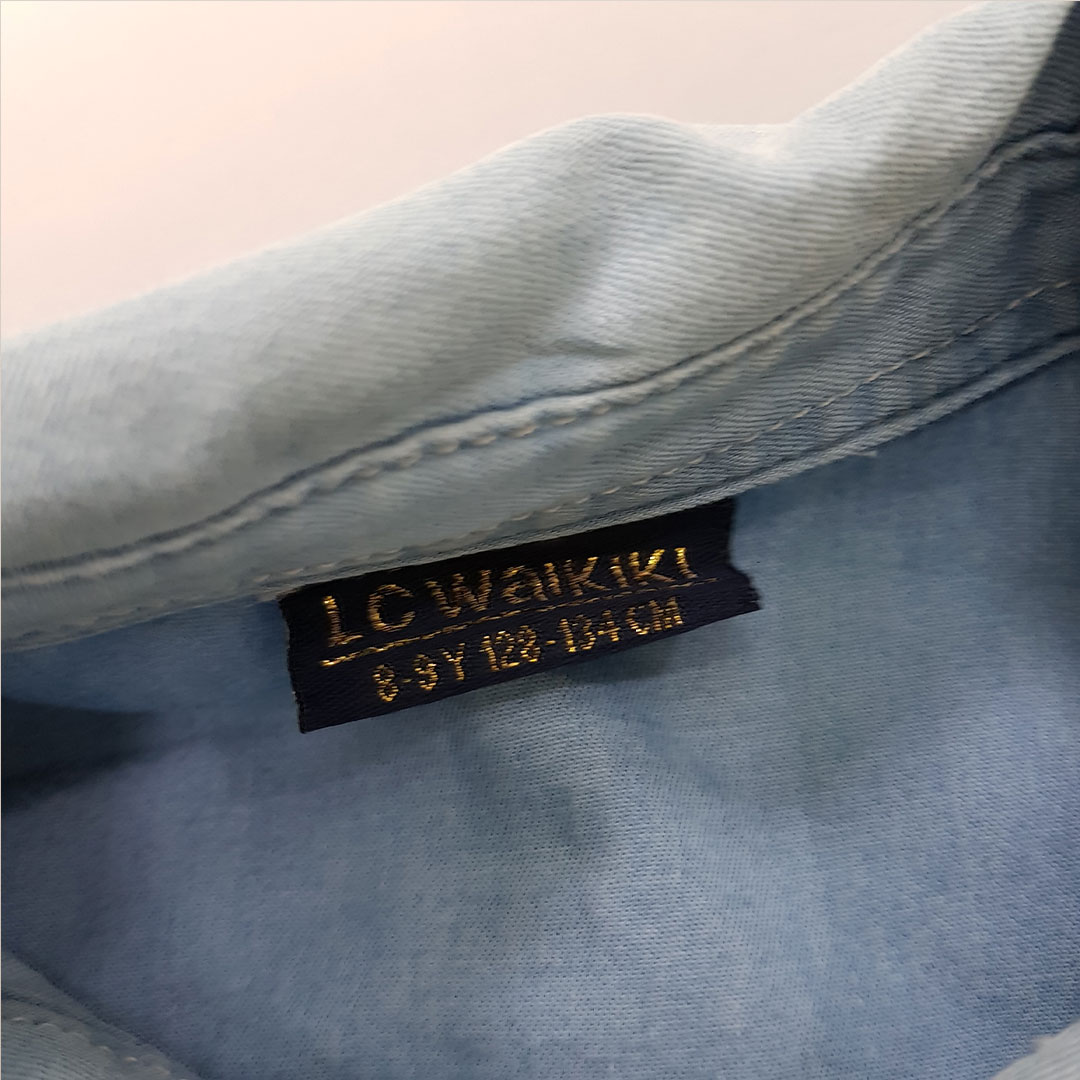 پیراهن جینز کاغذی دخترانه 29383 سایز 4 تا 14 سال مارک LC WALKIKI