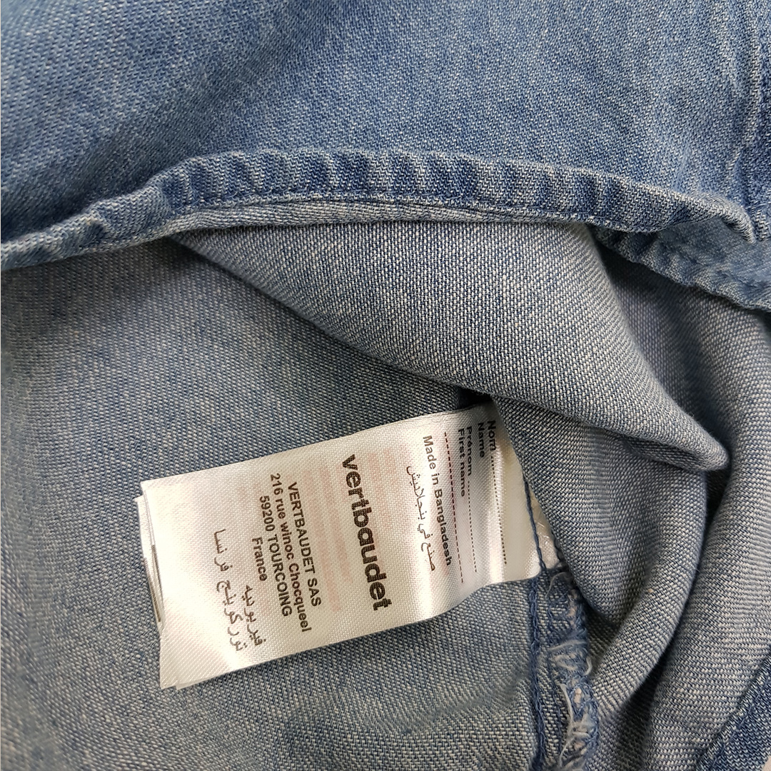 پیراهن جینز دخترانه 29889 سایز 2 تا 12 سال مارک VERT BAUDET