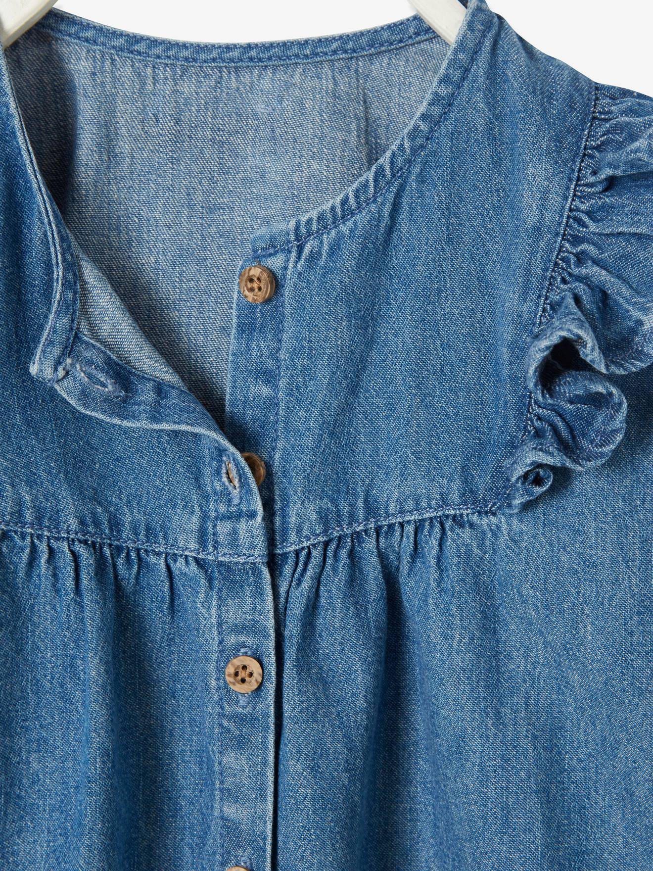 پیراهن جینز دخترانه 29889 سایز 2 تا 12 سال مارک VERT BAUDET