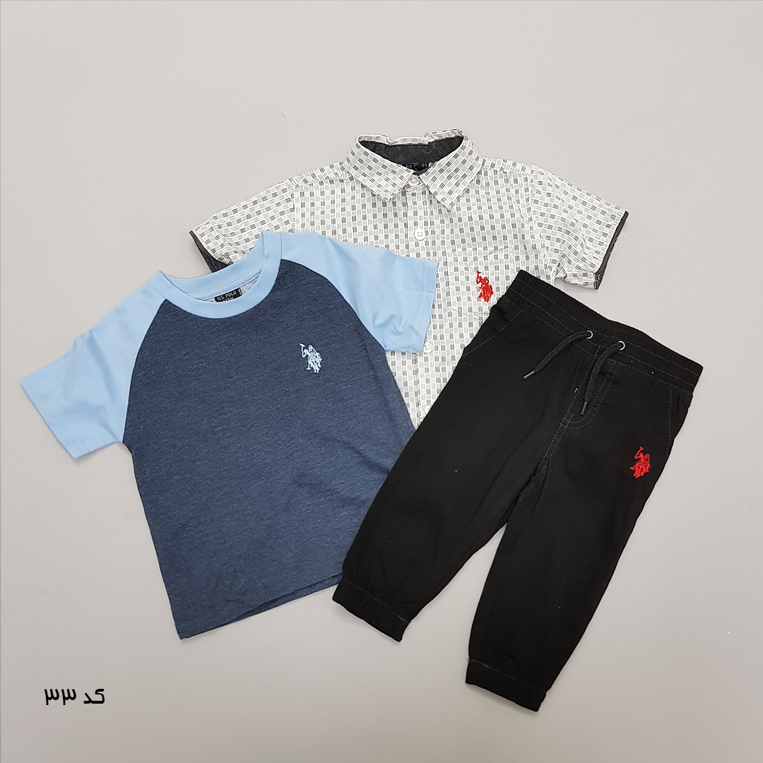 ست سه تکه پسرانه 27519 سایز 12 ماه تا 7 سال مارک US POLO ASSN